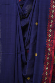 Blue Bengal Khadi Cotton Saree - SRBBKCS166