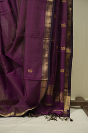 Purple Maheshwari Tissue Saree - SRPMTS748