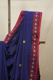 Blue Bengal Khadi Cotton Saree - SRBBKCS166