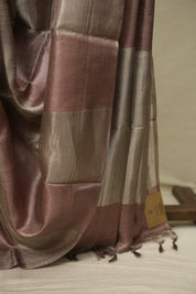 Dusty Pink Tissue Tussar Silk Saree - SRDPTTSS617