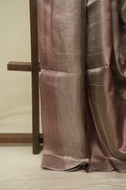 Dusty Pink Tissue Tussar Silk Saree - SRDPTTSS617