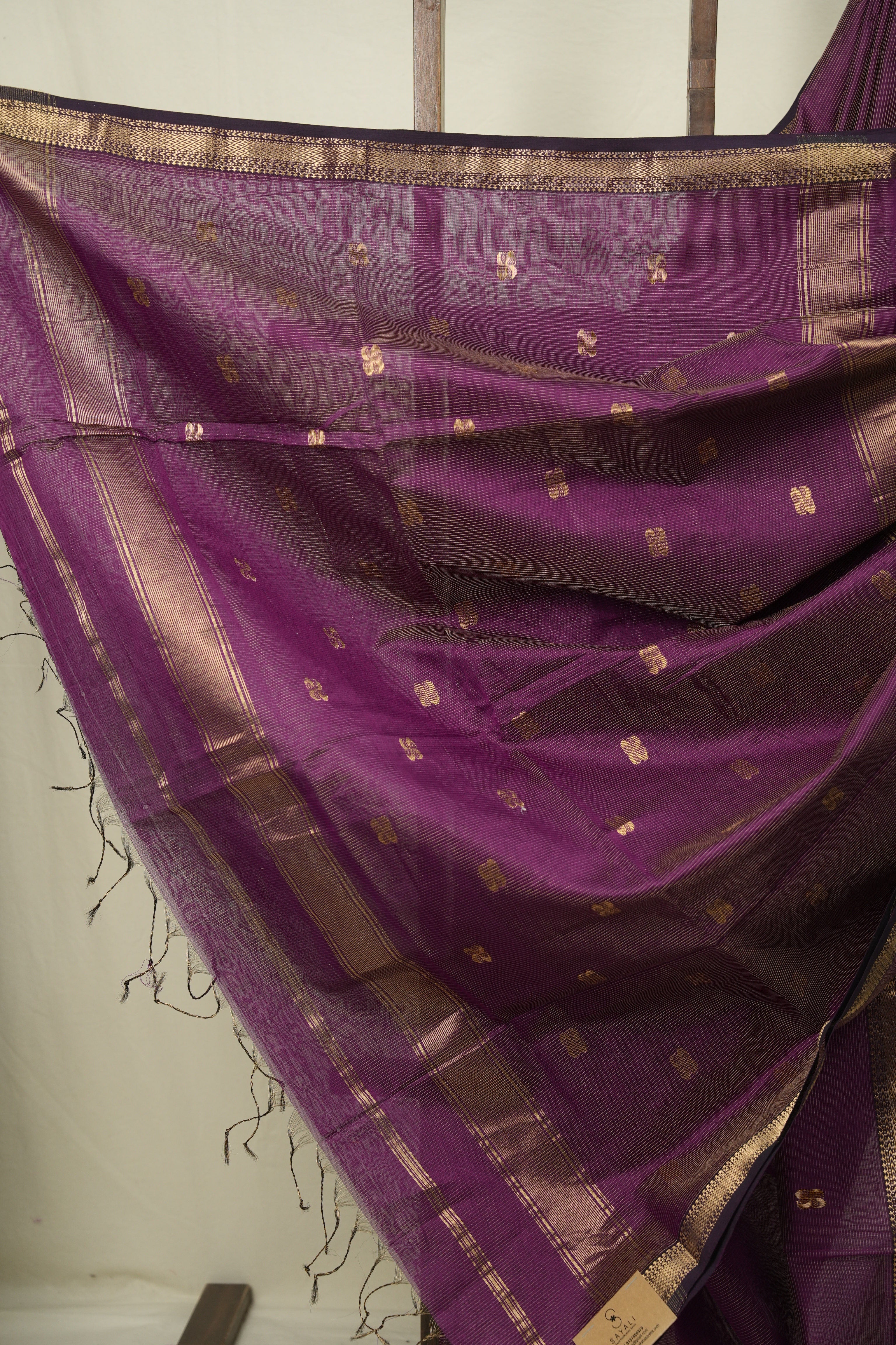 Purple Maheshwari Tissue Saree - SRPMTS748
