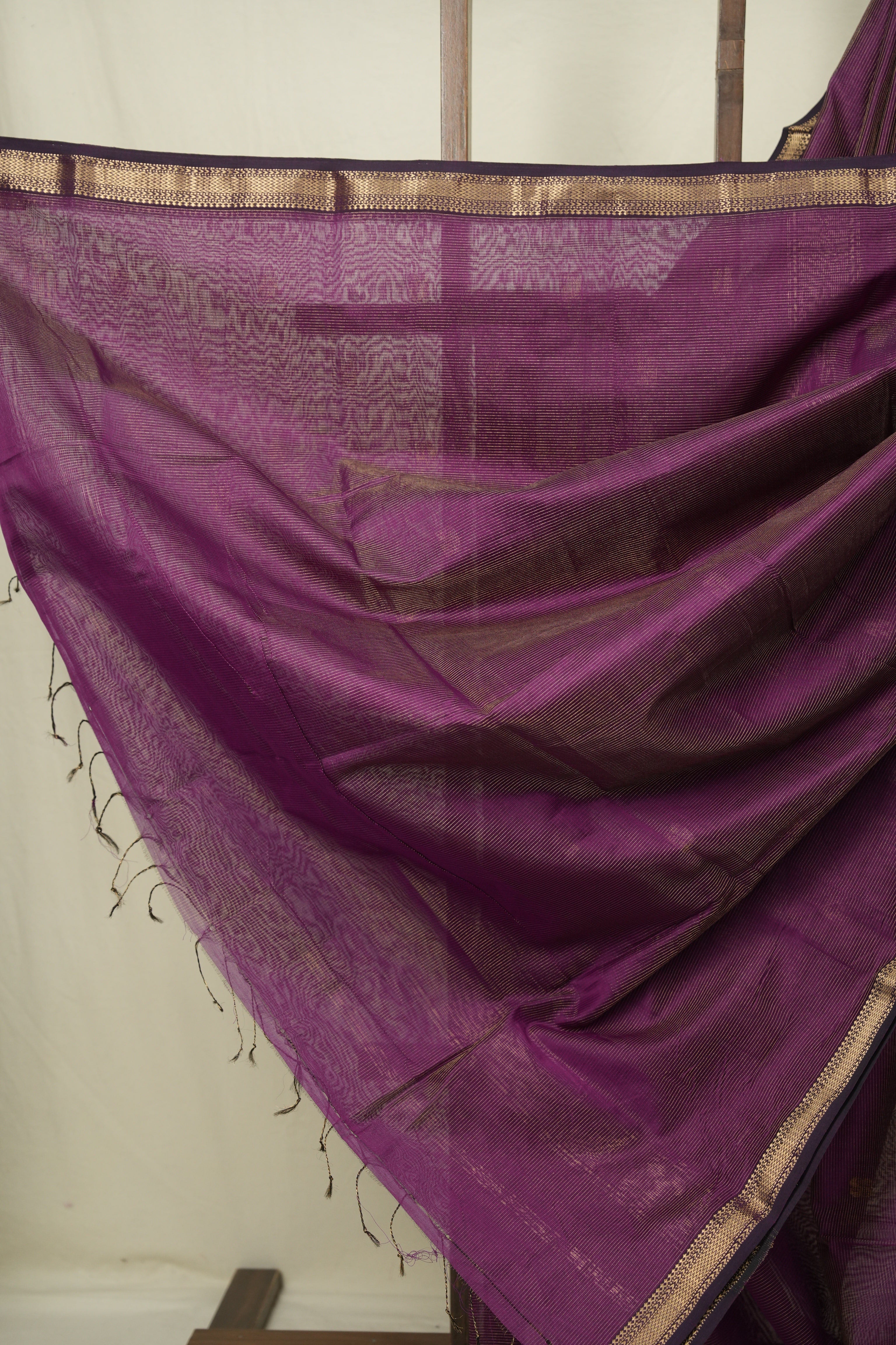 Purple Maheshwari Tissue Saree - SRPMTS748