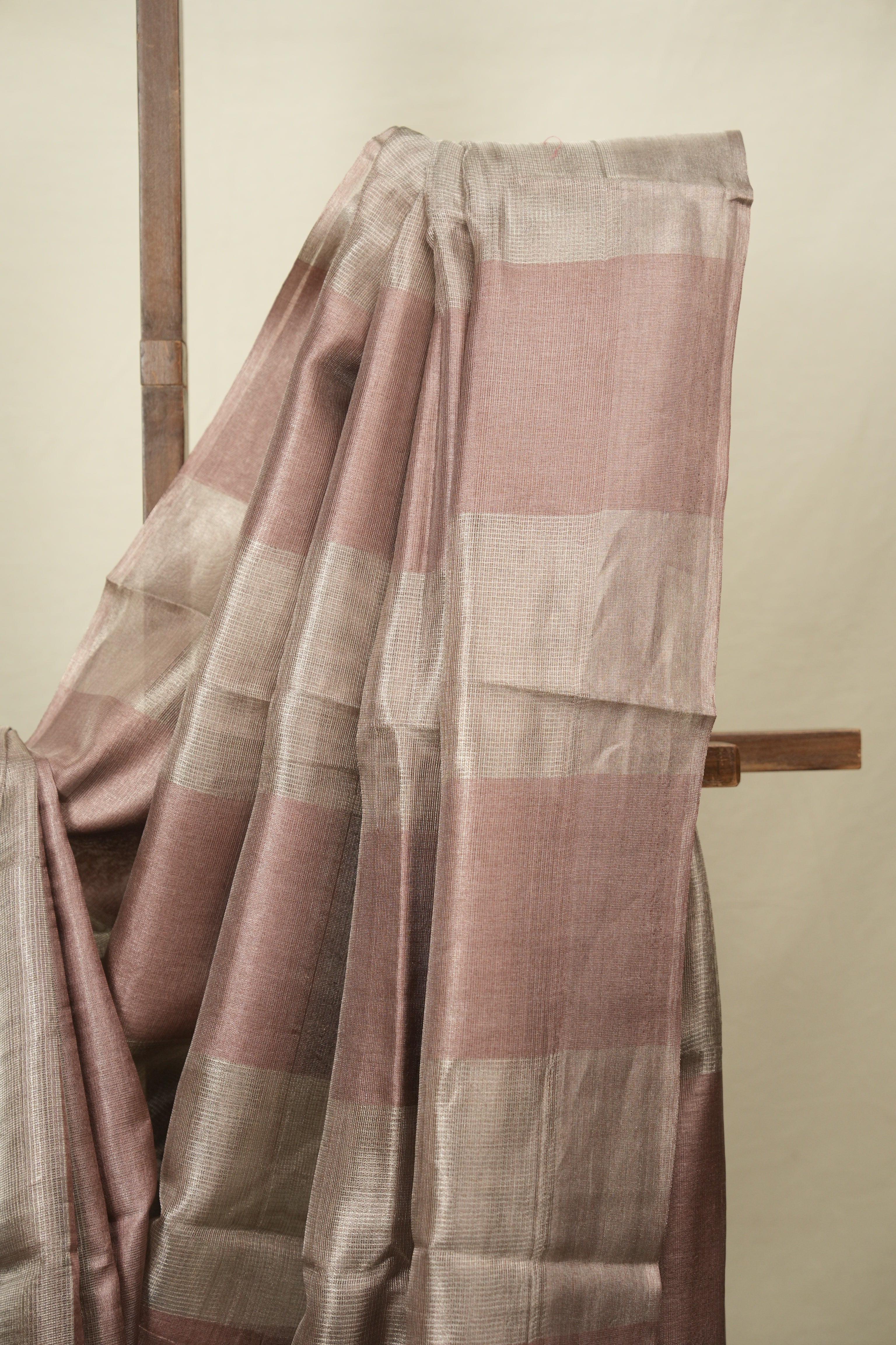 Dusty Pink Tissue Tussar Silk Saree - SRDPTTSS617