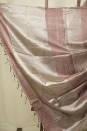 Dusty Pink Tissue Tussar Silk Saree - SRDPTTSS617
