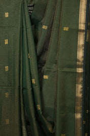 Bottle Green Maheswari Tissue Saree - SRBGMTS750