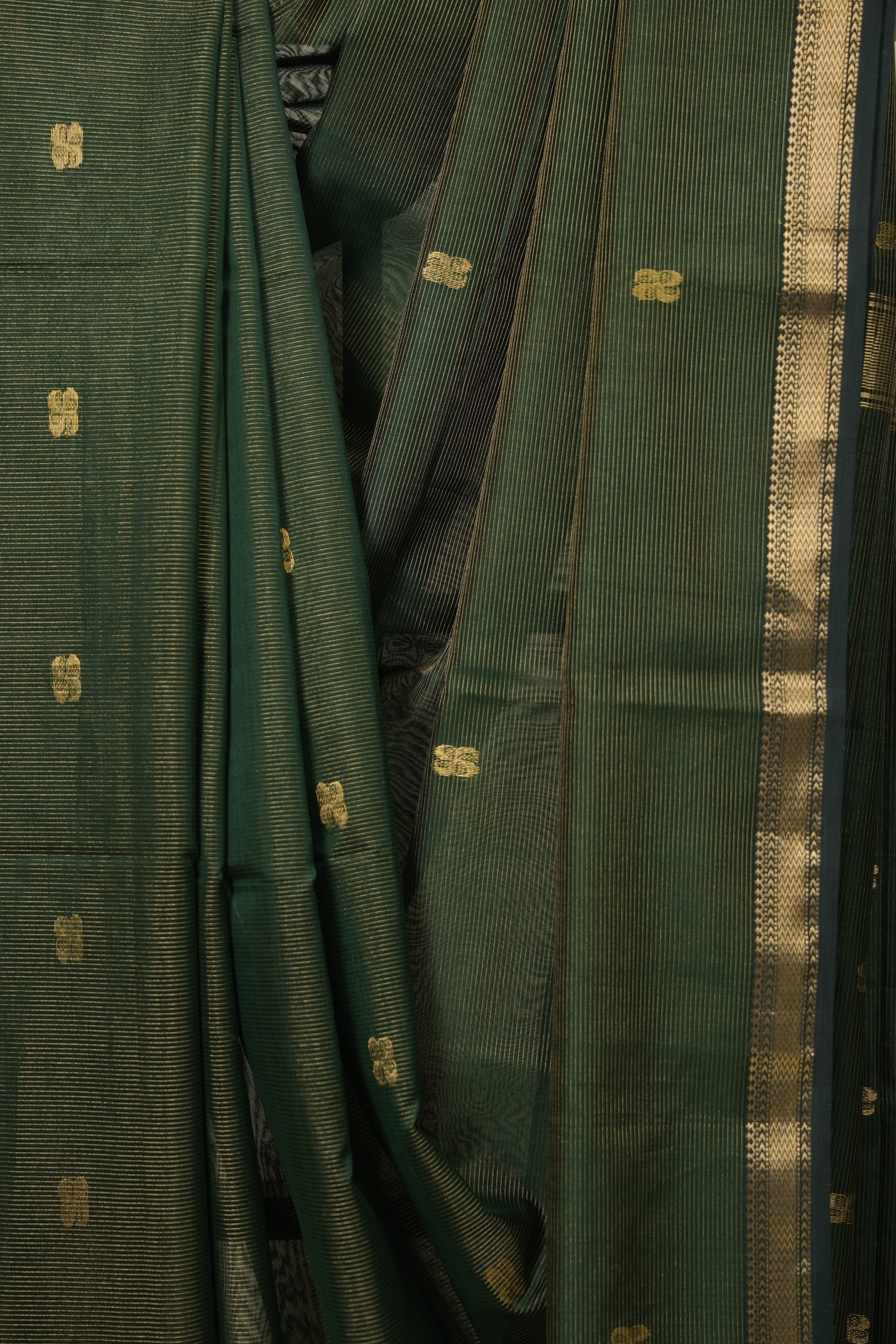 Bottle Green Maheswari Tissue Saree - SRBGMTS750