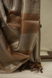 Brown Tissue Tussar Silk Saree - SRBTTSS615