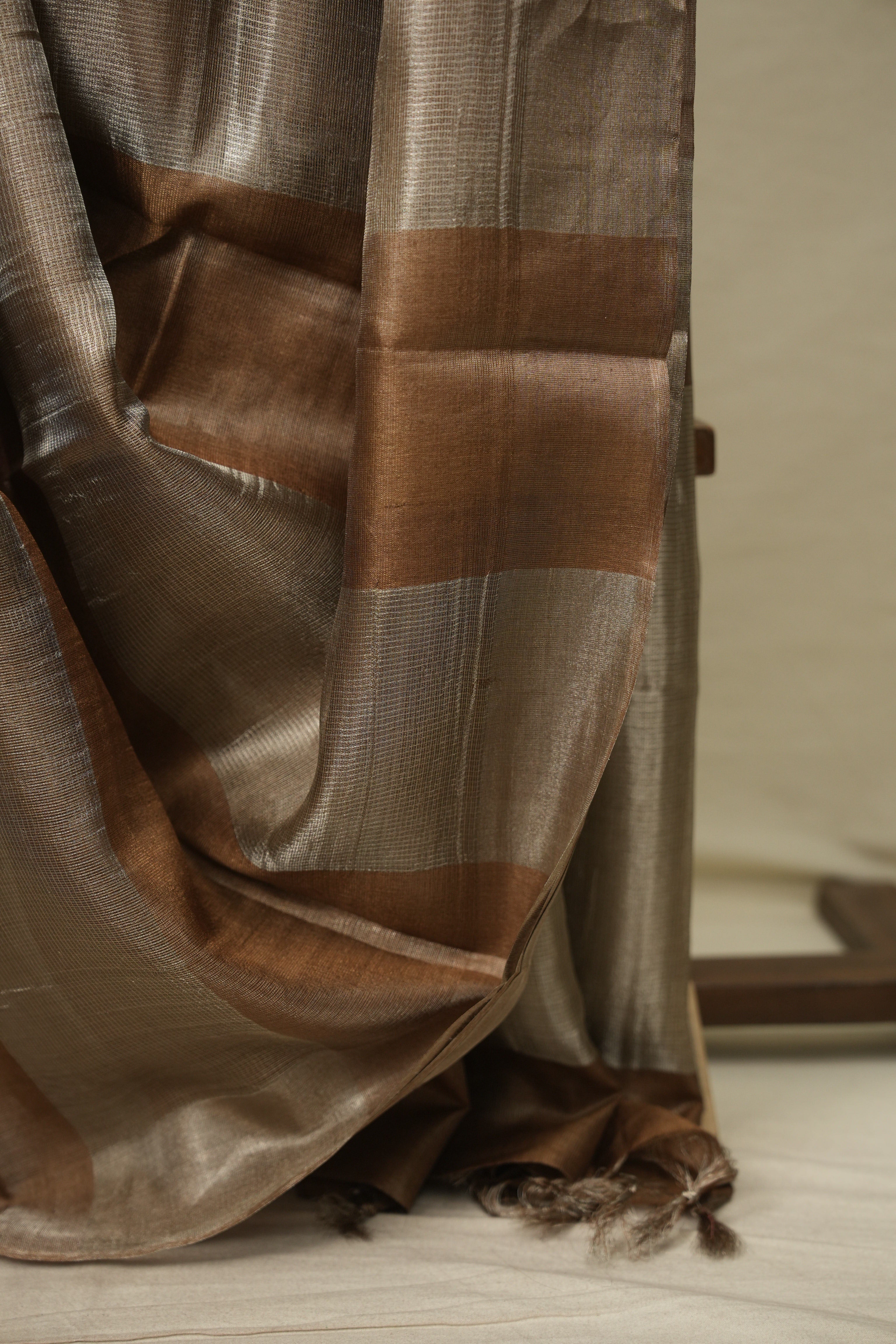 Brown Tissue Tussar Silk Saree - SRBTTSS615