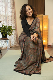 Black HBP Modal Silk Saree - SRBMSS599