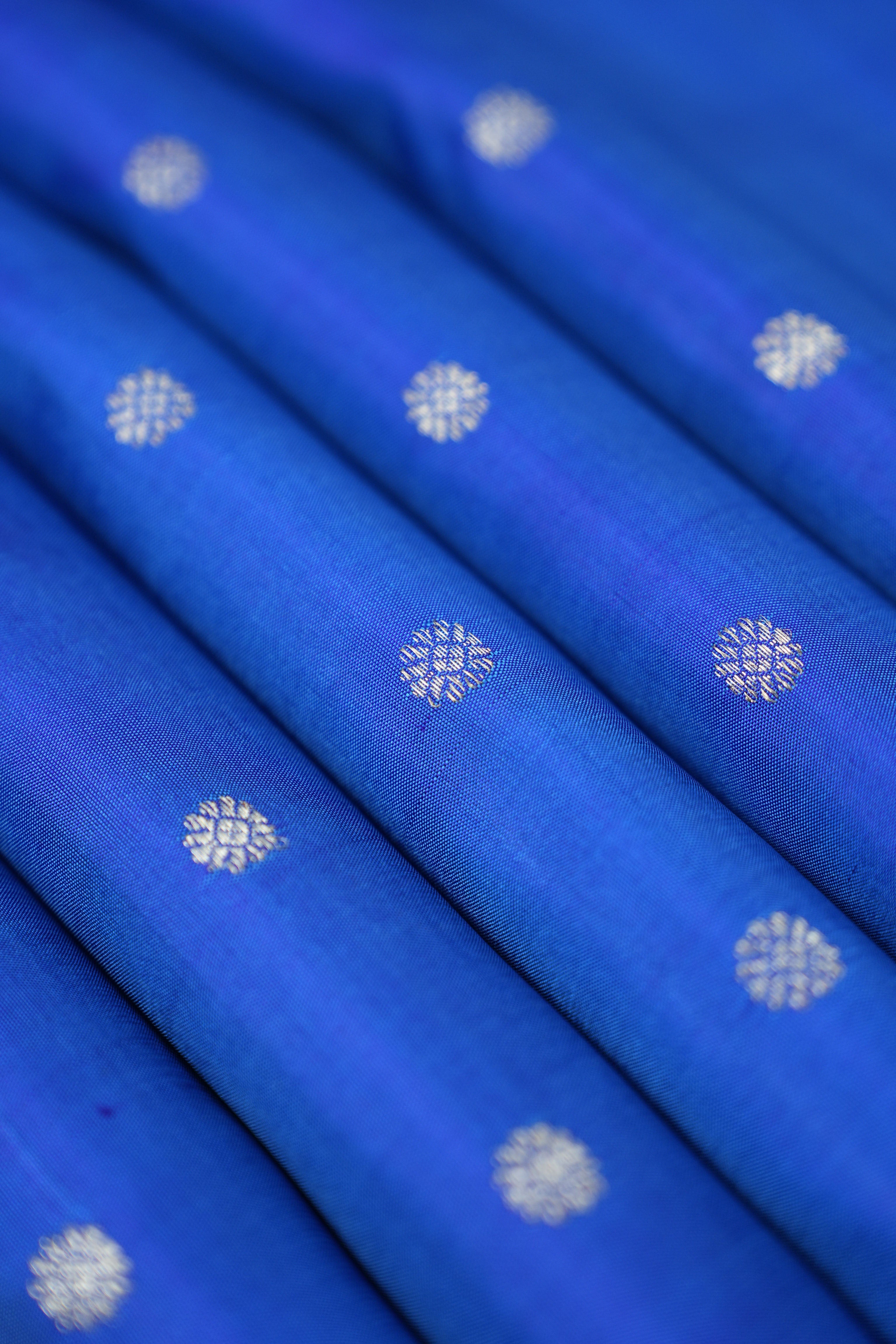 Blue Orange Gadwal Silk Saree - Saavari - SSBOGSS10