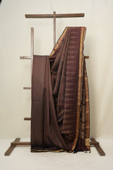 Coffee Brown Raw Silk Saree - SRCBRSS784