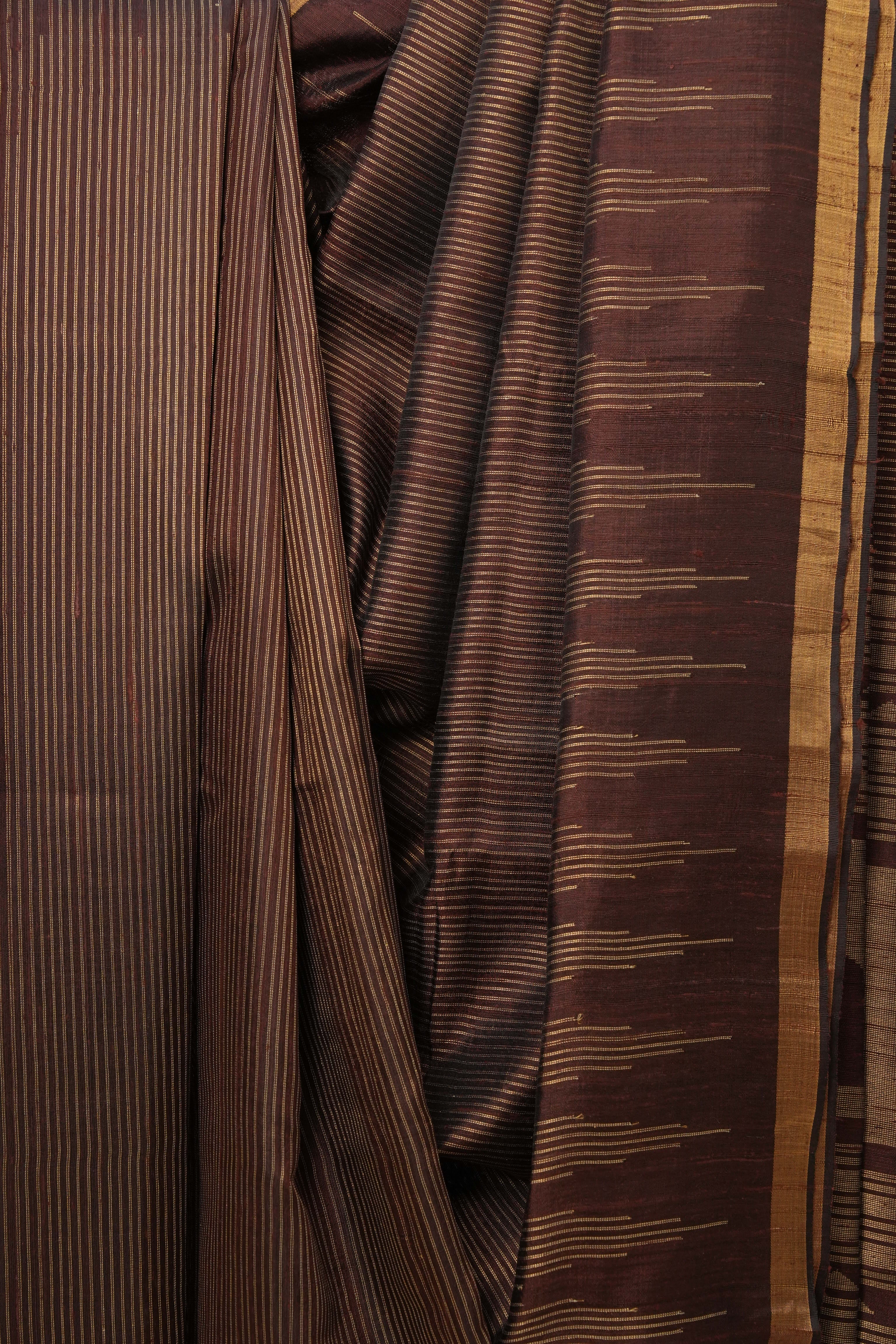 Coffee Brown Raw Silk Saree - SRCBRSS784