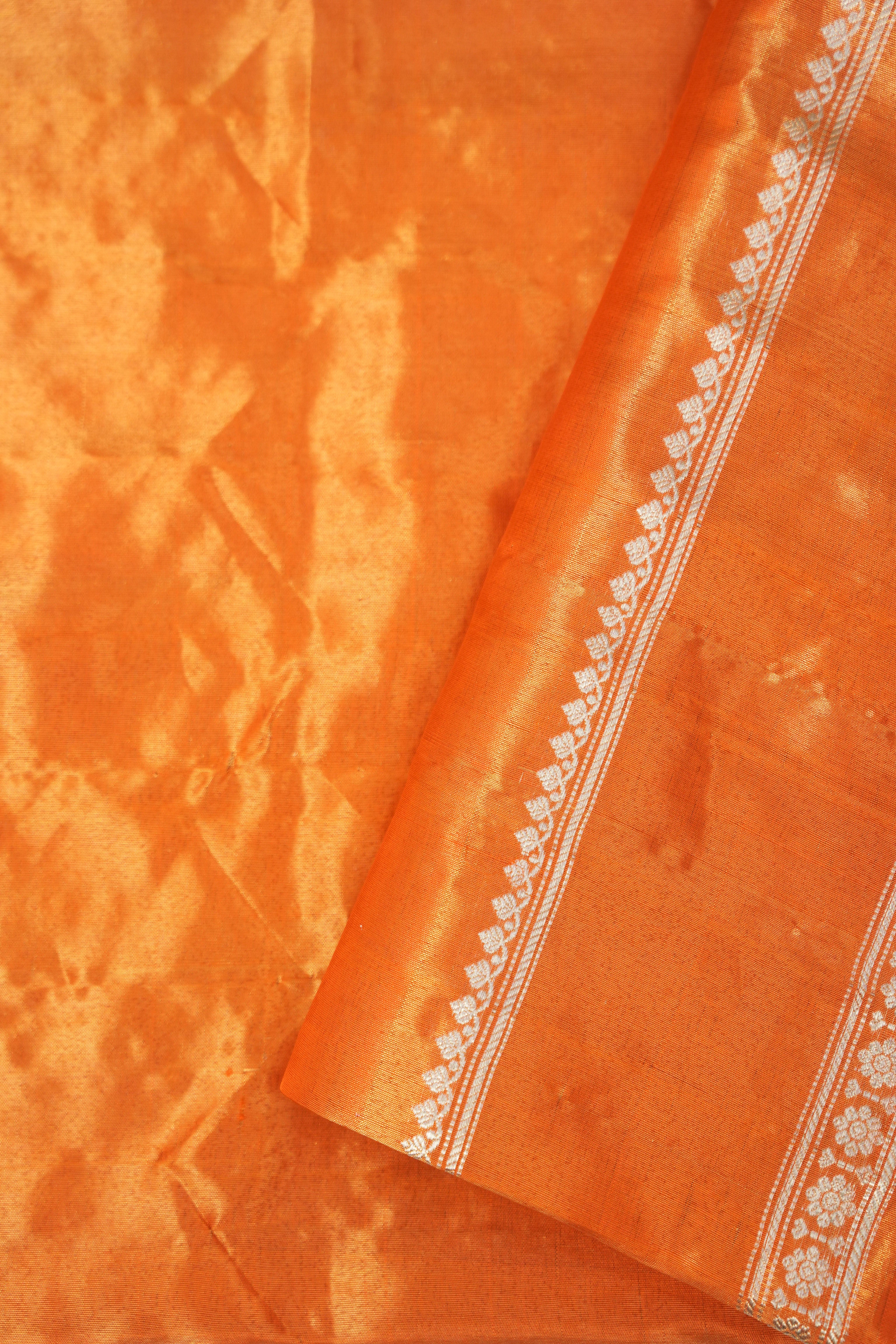 Blue Orange Gadwal Silk Saree - Saavari - SSBOGSS10