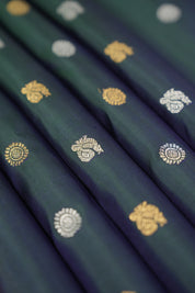 Teal Blue Gadwal Silk Saree - Saavari - SSTBGSS12