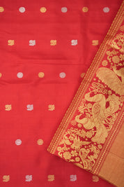 Teal Blue Gadwal Silk Saree - Saavari - SSTBGSS12