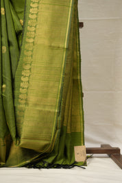 Moss Green Raw Silk Saree - SRMGRSS834
