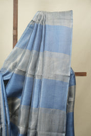 Blue Tissue Tussar Silk Saree - SRBTTSS614