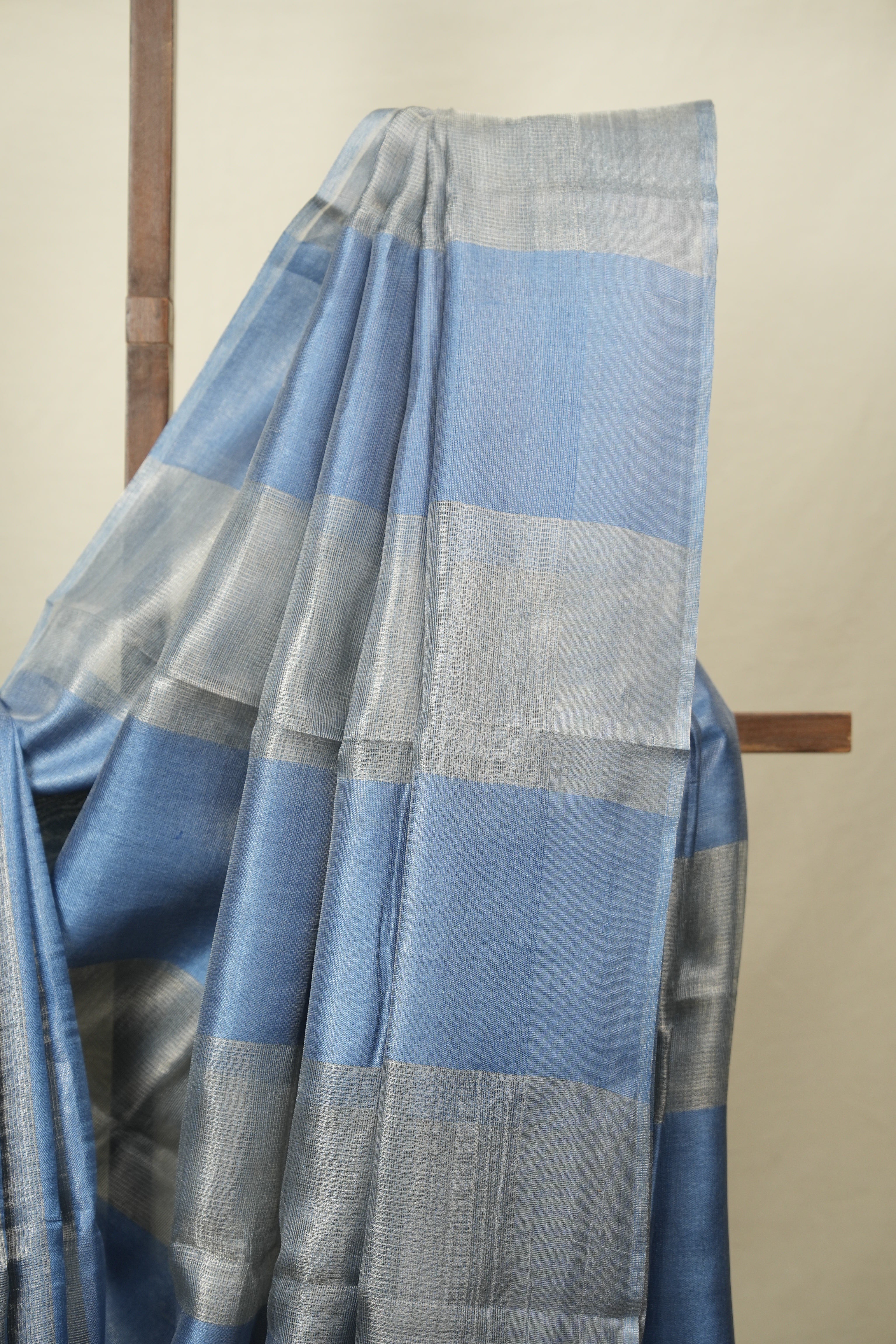 Blue Tissue Tussar Silk Saree - SRBTTSS614