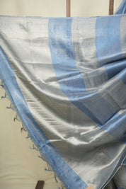 Blue Tissue Tussar Silk Saree - SRBTTSS614