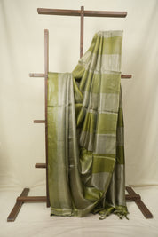 Mehendi Green Tissue Tussar Silk Saree - SRMGTTSS607