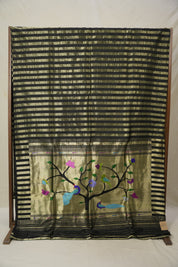 Black Gold Silk Paithani Saree - Saavari - SSBGSPS21