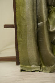 Mehendi Green Tissue Tussar Silk Saree - SRMGTTSS607