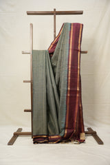 Light Teal Blue Raw Silk Saree - SRLTBRSS844
