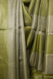Mehendi Green Tissue Tussar Silk Saree - SRMGTTSS607