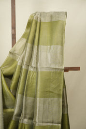 Mehendi Green Tissue Tussar Silk Saree - SRMGTTSS607