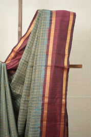 Light Teal Blue Raw Silk Saree - SRLTBRSS844