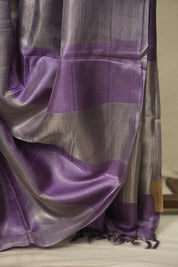 Purple Tissue Tussar Silk Saree - SRPTTSS608