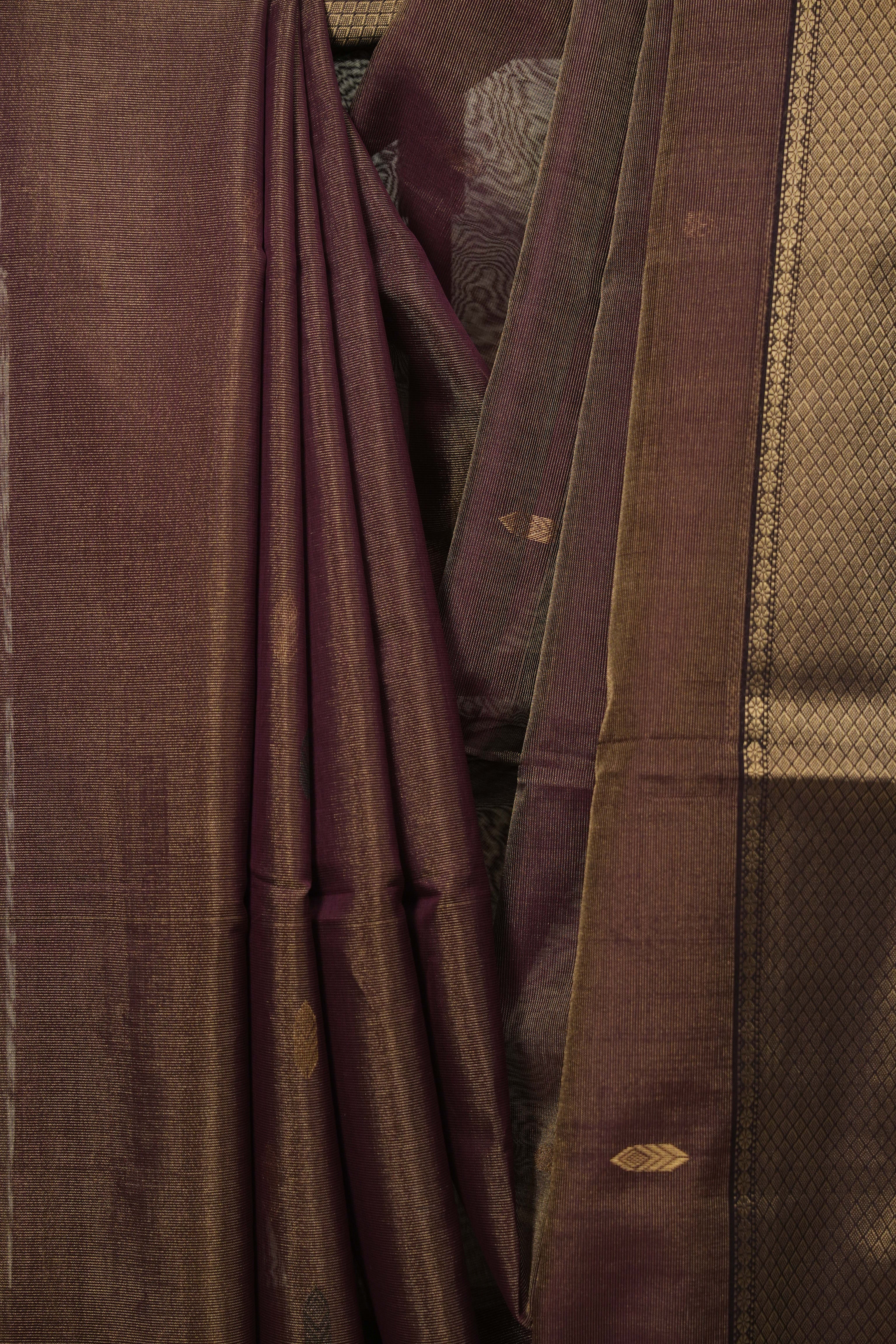 Wine Maheshwari Tissue Saree - SRWMTS754