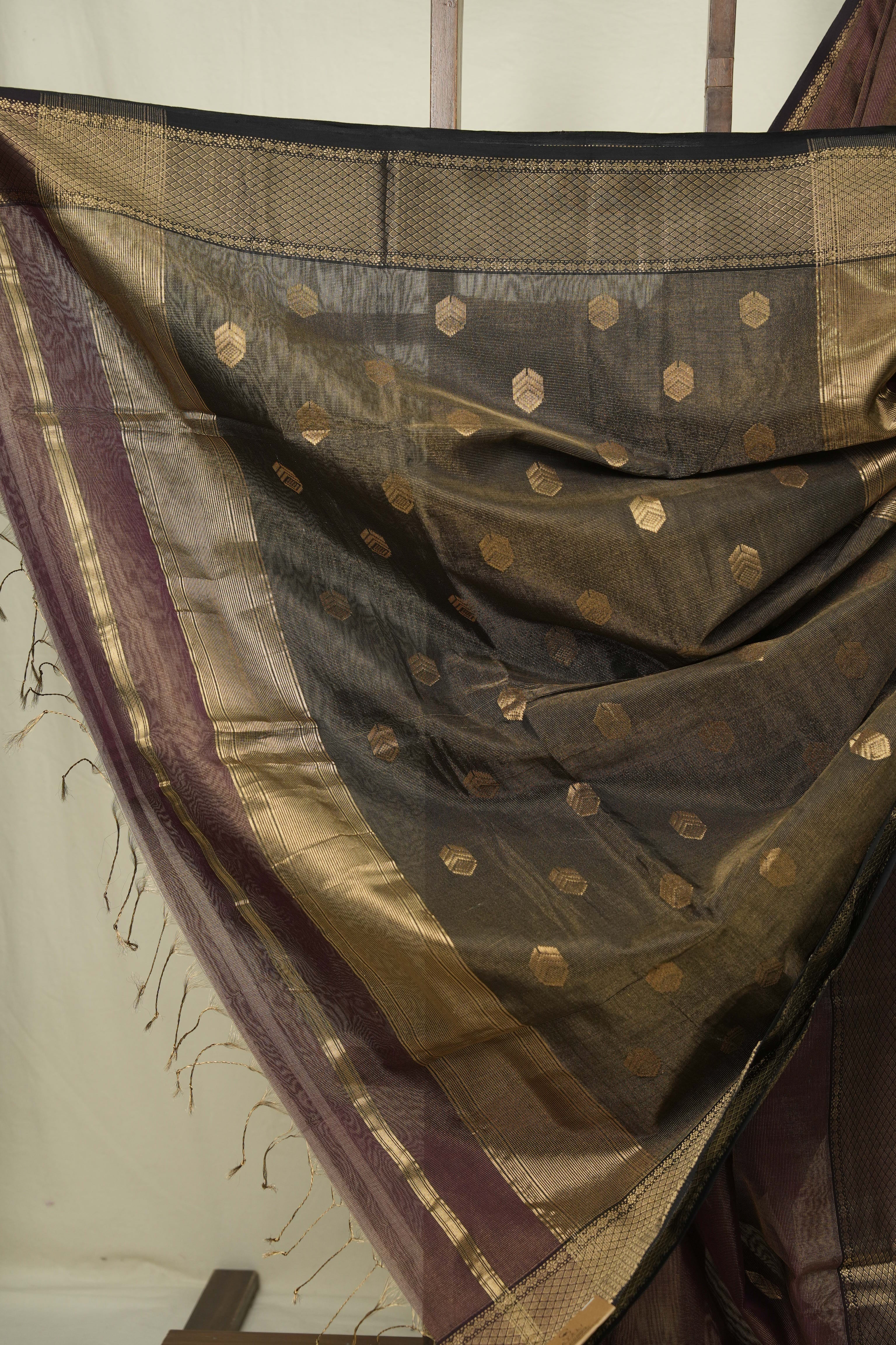 Wine Maheshwari Tissue Saree - SRWMTS754