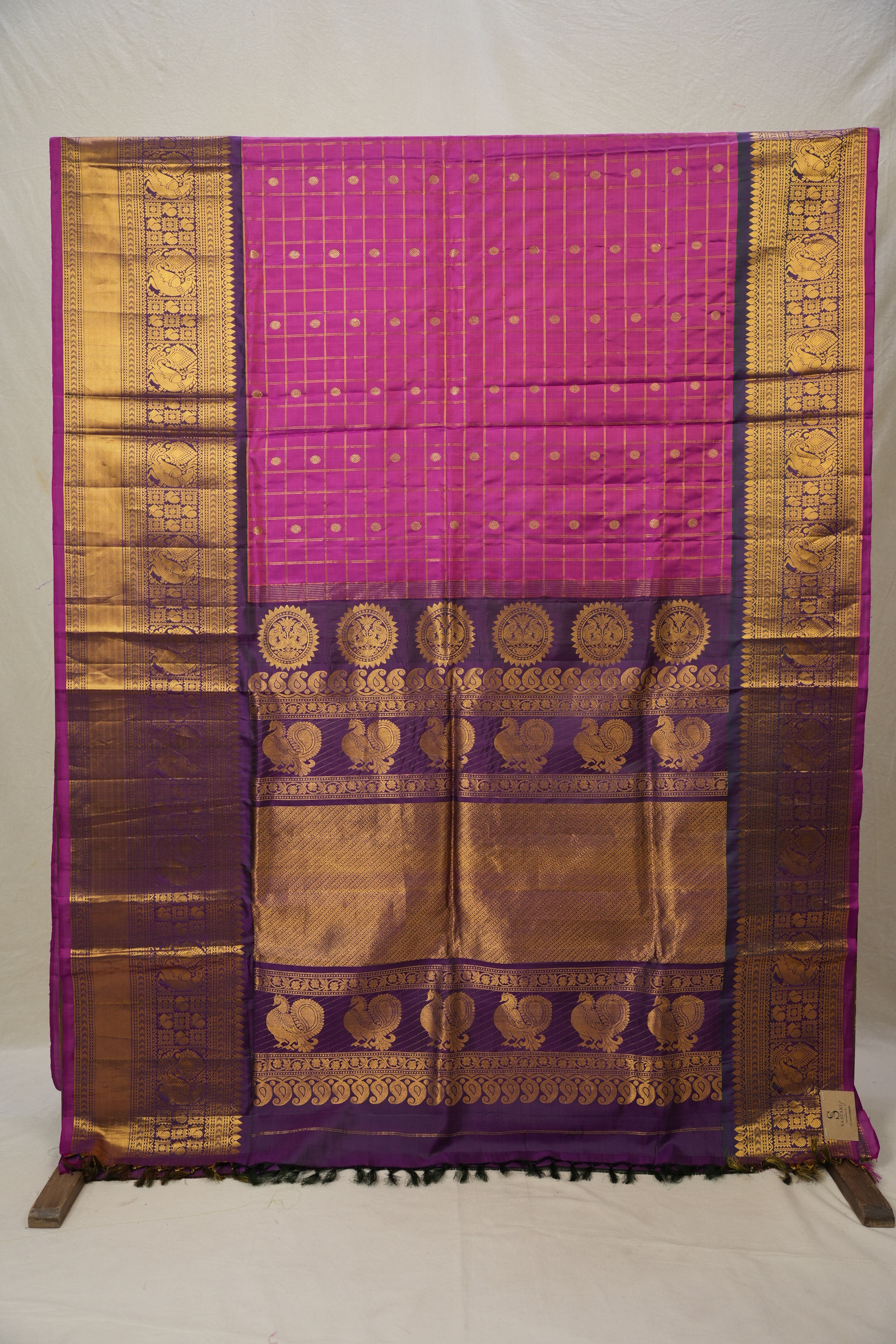 Deep Pink Gadwal Silk Saree - Saavari - SSDPGSS13