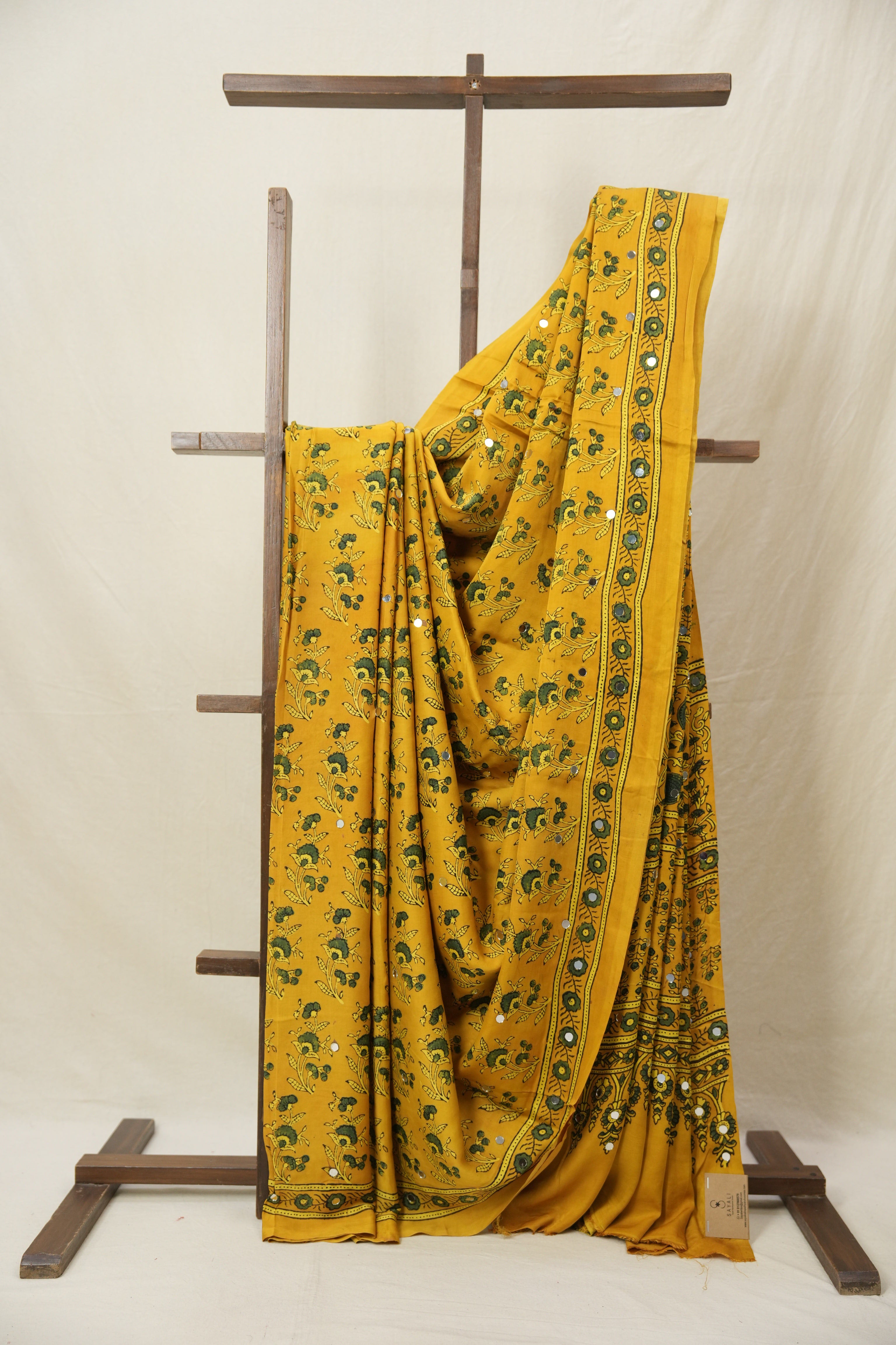 Mustard Yellow HBP Modal Silk Saree - SRMYMSS625