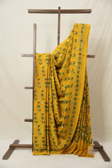 Mustard Yellow HBP Modal Silk Saree - SRMYMSS625
