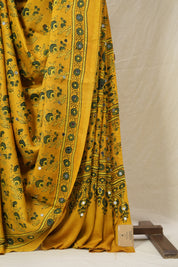 Mustard Yellow HBP Modal Silk Saree - SRMYMSS625