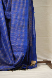 Blue Raw Silk Saree - SRBRSS853