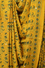 Mustard Yellow HBP Modal Silk Saree - SRMYMSS625