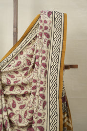 Cream HBP Cotton Saree - SRCCS3031