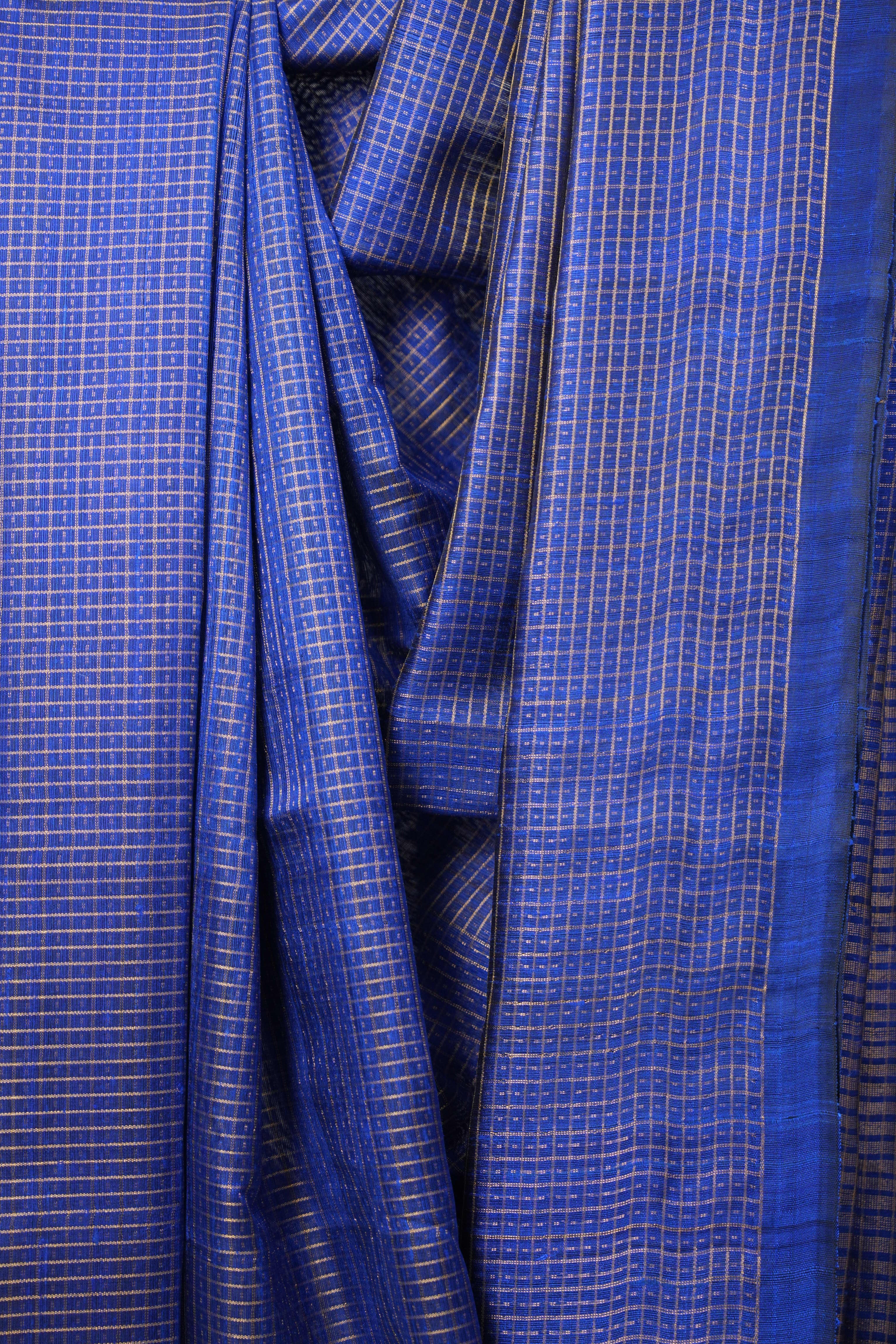 Blue Raw Silk Saree - SRBRSS853