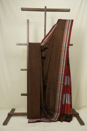 Rust Cotton Ilkal Saree - SRRCIS1046