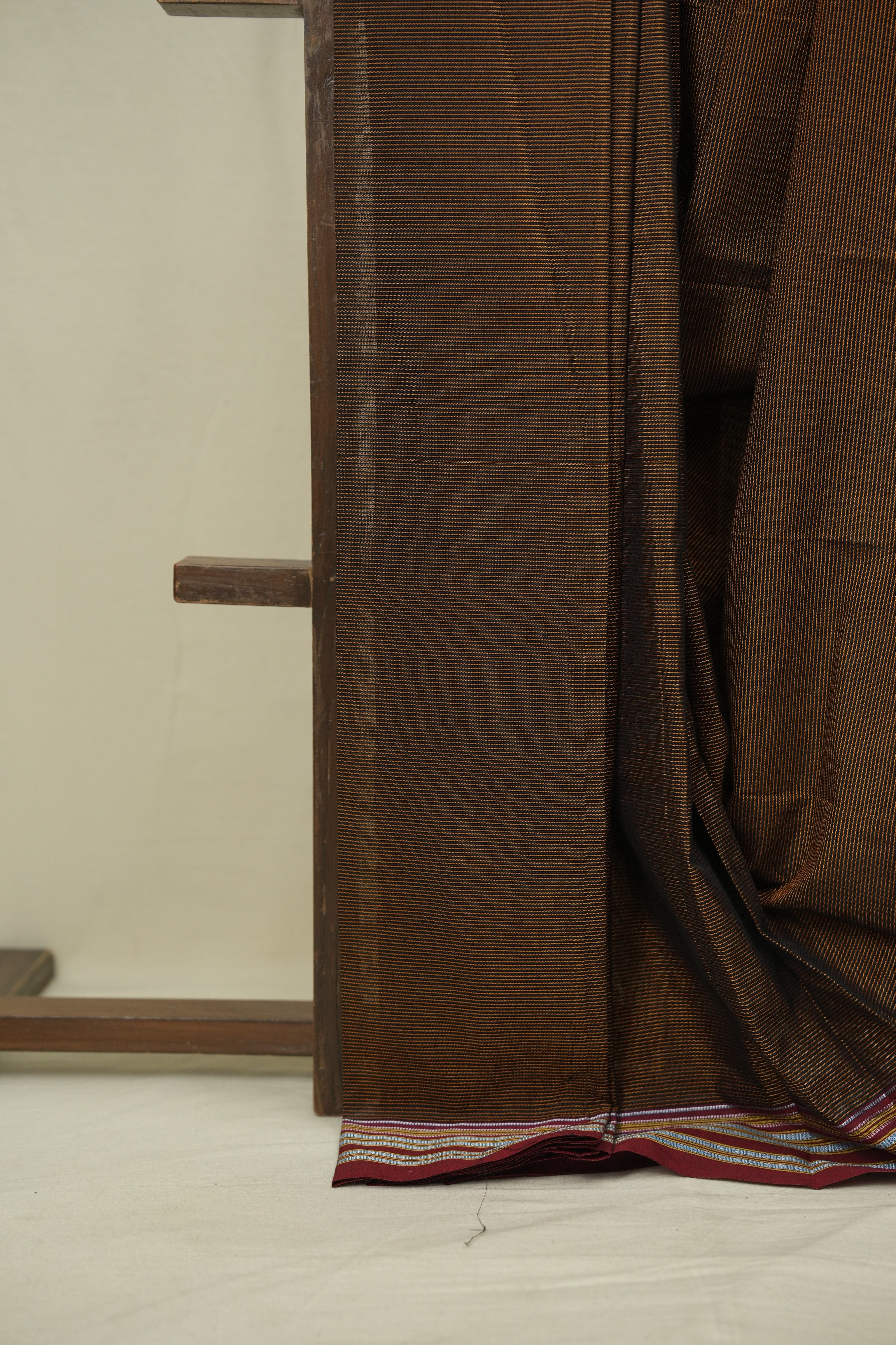 Rust Cotton Ilkal Saree - SRRCIS1046