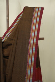 Rust Cotton Ilkal Saree - SRRCIS1046