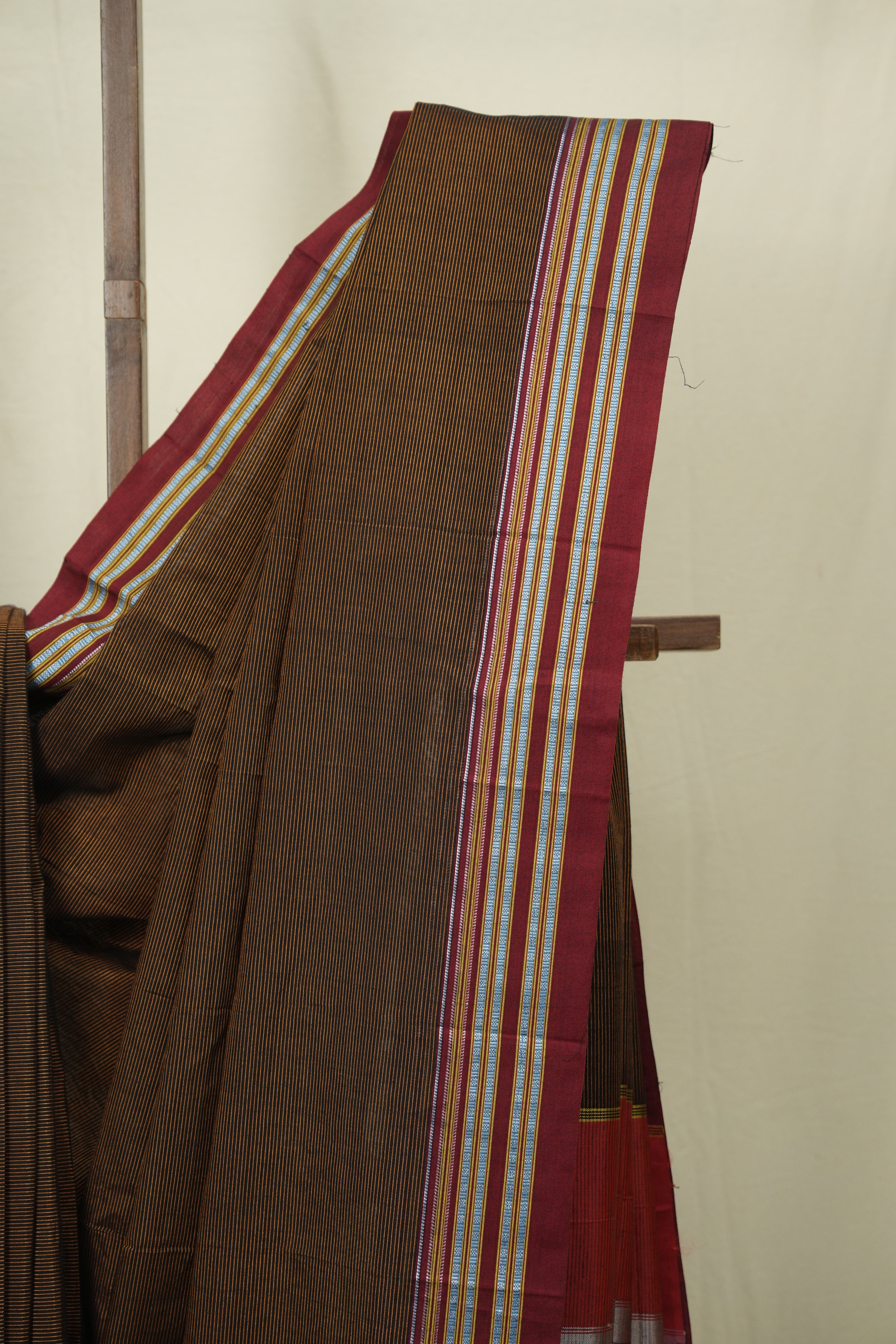 Rust Cotton Ilkal Saree - SRRCIS1046