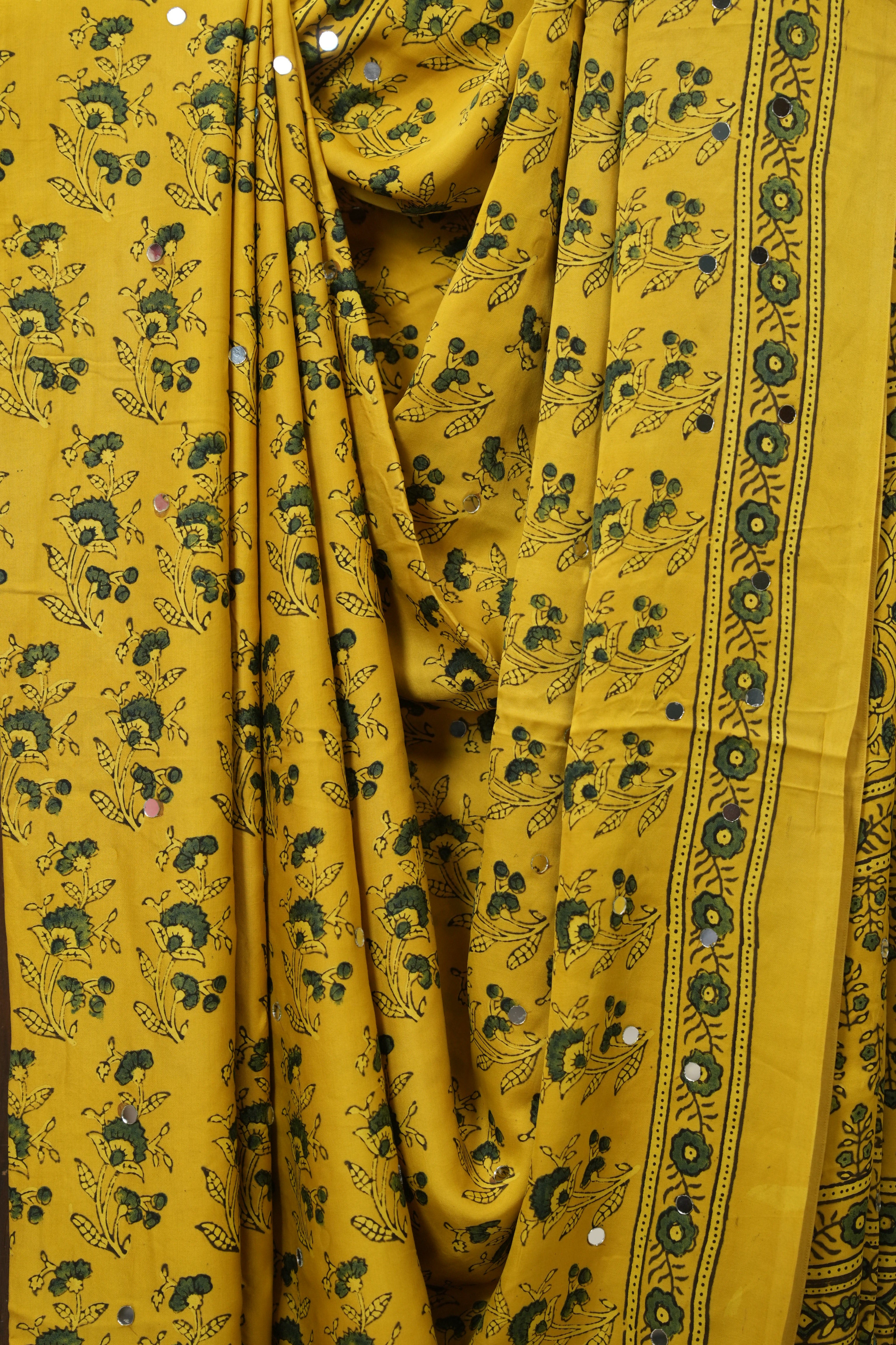 Yellow HBP Modal Silk Saree - SRYMSS623
