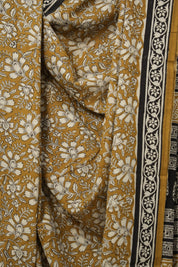 Mustard Yellow HBP Cotton Saree - SRMYCS3032