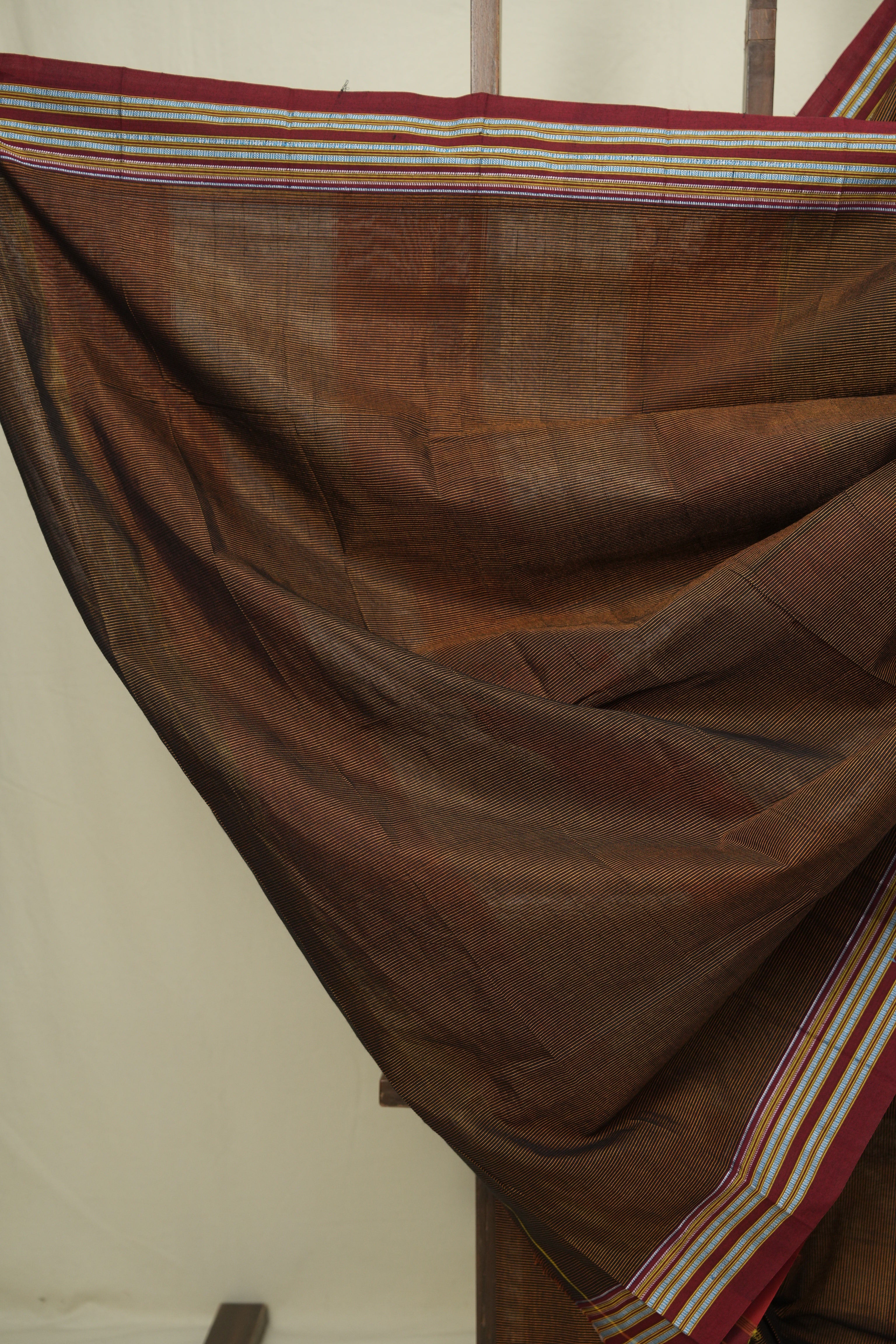 Rust Cotton Ilkal Saree - SRRCIS1046