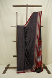 Black Cotton Ilkal Saree - SRBCIS1045